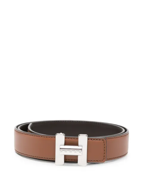 Hogan logo-buckle leather belt Brown KFWC01E0100GAN