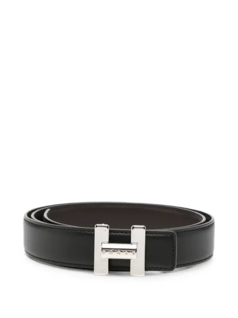 Hogan H-logo buckle leather belt Black KFWC01E0100GAN