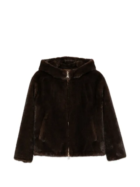 ERMANNO FIRENZE zip-fastening hooded jacket Brown D49ED066E93