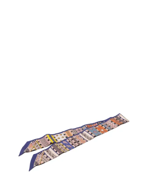 Hermès Pre-Owned 2000-2026 Colliers de Chiens Silk Twilly Scarf scarves Blue XUALPUBC997AMIGF