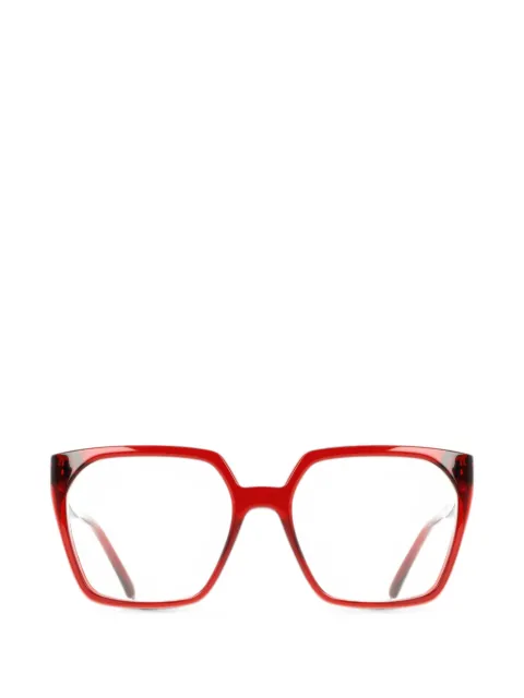 Ferragamo Eyewear Gancini-detail geometric-frame glasses Red SF3042E
