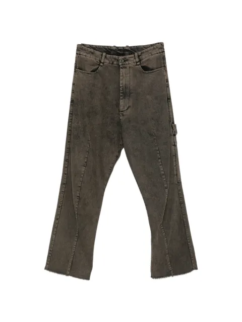 Masnada acid-wash frayed-hem jeans Brown M3761