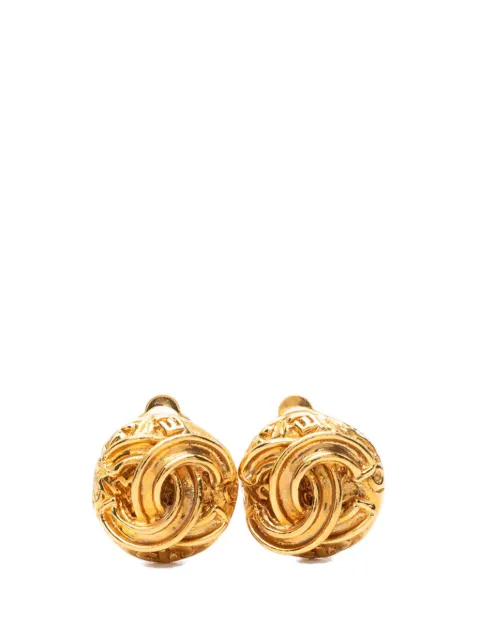 CHANEL Pre-Owned 1999 CC Gold Plated Button Clip On Earrings costume earrings Gold YTTGLCTPYN1KIEQL