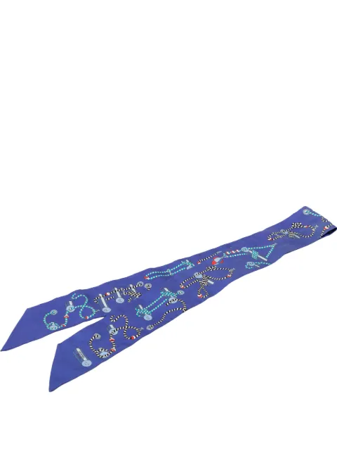 Hermès Pre-Owned 2000-2026 Cordages Silk Twilly Scarf scarves Blue S5O09V007N4IDSSZ