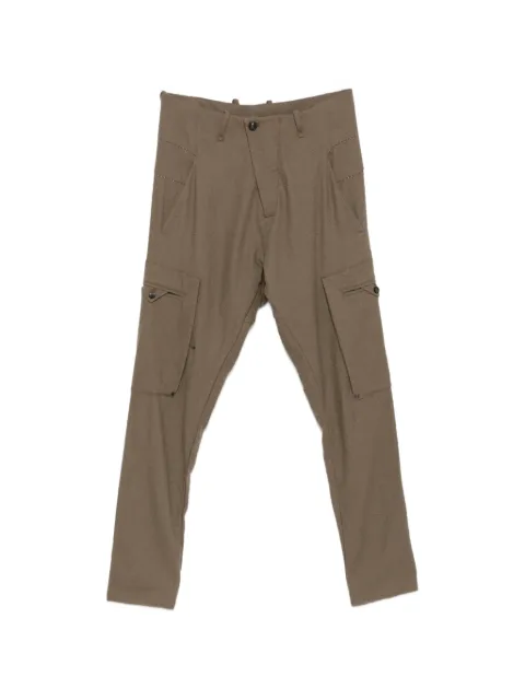 Masnada asymmetric-fastening cargo pants Green M3724
