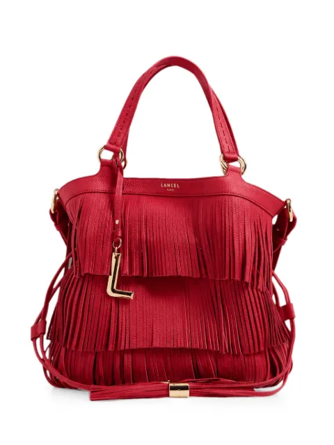 Lancel Premier Flirt fringed leather bucket bag Red A14095H9TU