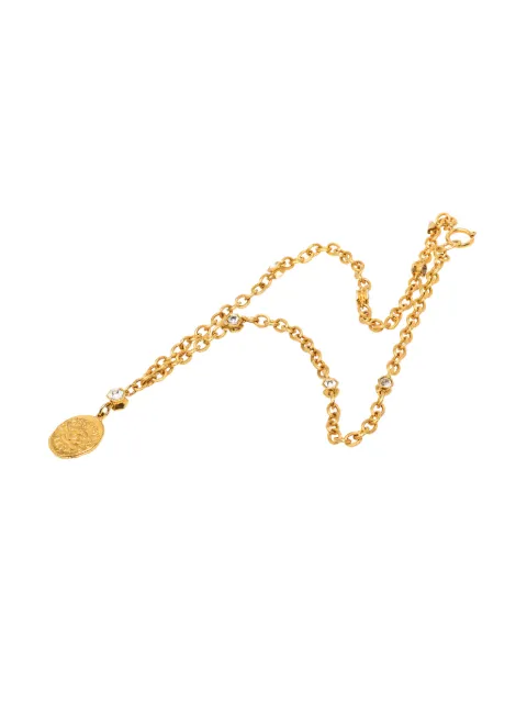 CHANEL Pre-Owned 1970-1980 CC Gold Plated Strass Medallion Pendant Necklace costume necklace Gold R9U0BATS1UYL4UX2