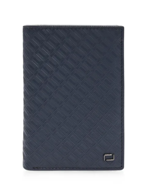 Lancel Leon logo-embossed leather wallet Blue A142974DTU