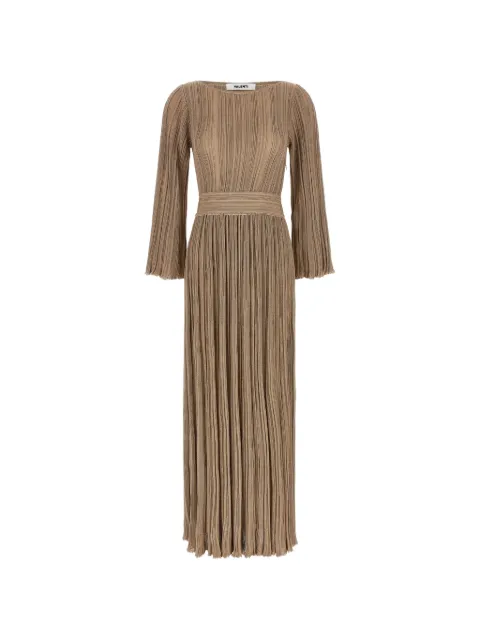 Antonino Valenti Lilas pleated-design bell-sleeve maxi dress Gold 2240AV26S09378