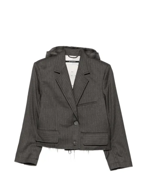 Song For The Mute pinstripe hooded jacket Grey 262WJK088FLNSCHA