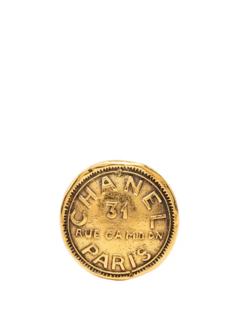 CHANEL Pre-Owned 1970-1980 CC Gold Plated 31 Rue Cambon Brooch costume brooch Gold MDI399IGN9B4IP8X