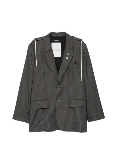 Song For The Mute Square pinstripe-pattern blazer Grey 262MJK103FLNSCHA