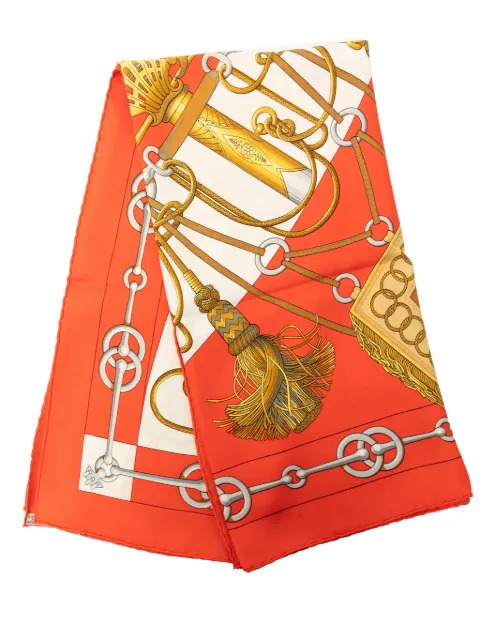 Hermès Pre-Owned 1986-2011 Cliquetis Silk Scarf 90 scarves Red 8EL3SN6IX6LI09UJ