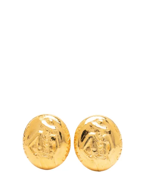 CHANEL Pre-Owned 1970-1980 Gold Plated Mademoiselle Oval Clip On Earrings costume earrings Gold 8DHE9CHTS99JLNH0