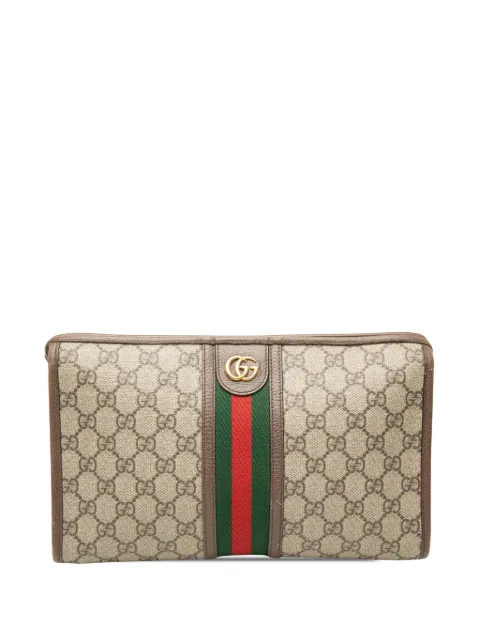Gucci Pre-Owned 2000-2015 GG Supreme Web Ophidia clutch bag Neutrals 804XA1QETSZMIHQS