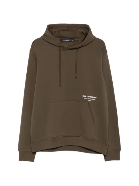 Karl Lagerfeld logo-print drawstring hoodie Green 705002563900