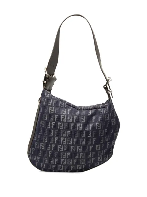 Fendi Pre-Owned 2000-2017 Zucchino Denim Oyster shoulder bag Blue RZ7AHN6CHLG5XH2A