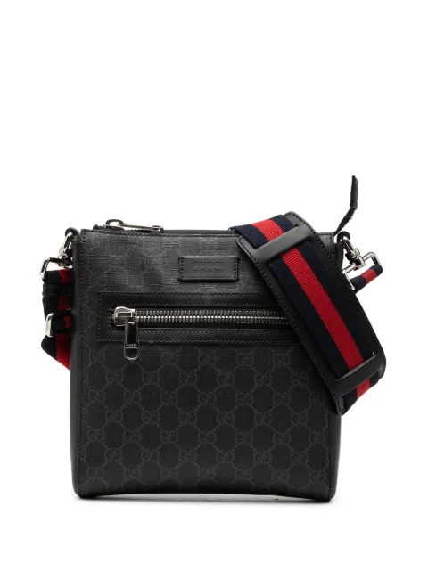 Gucci Pre-Owned 2000-2015 Small GG Supreme Web Messenger Bag crossbody bag Black 457VBAZTLICYDXEZ