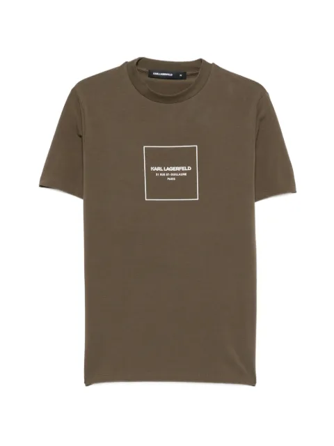 Karl Lagerfeld logo-print crew-neck cotton T-shirt Green 755033563221