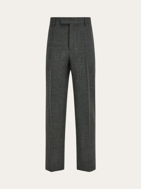 Ferragamo wide-leg chevron trousers Grey 797664