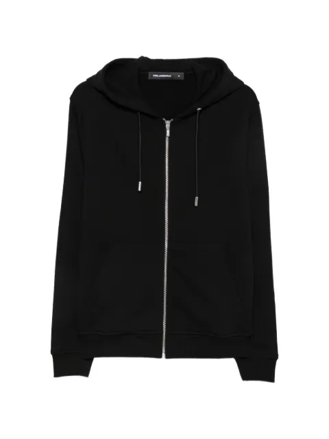 Karl Lagerfeld zip-up drawstring hoodie Black 705008563900