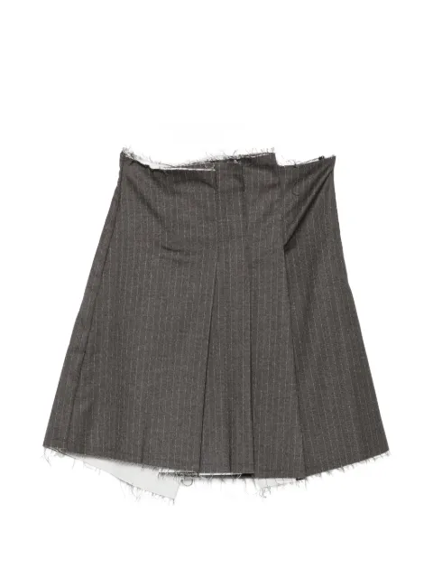 Song For The Mute pinstripe raw-cut skirt Grey 262WSK022FLNSCHA