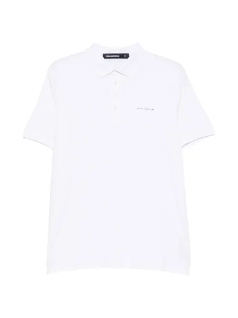 Karl Lagerfeld logo-print short-sleeve polo shirt White 745015563235