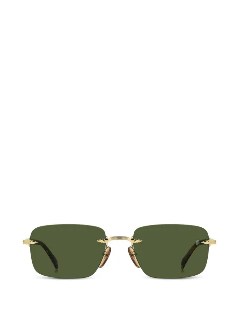 Eyewear by David Beckham rimless rectangle-frame sunglasses Gold DB1195S