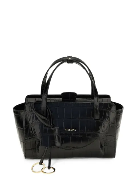 B SIDES croc-effect leather shoulder bag Black FL13CC