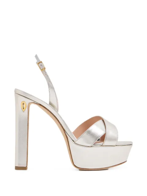 Jennifer Chamandi platform crossover-strap sandals Silver LEONARDO130
