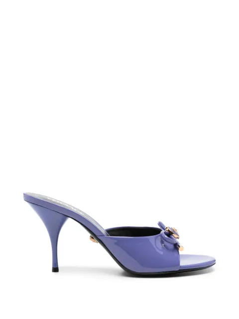 Versace Opera Bow patent mules Purple 1018239D2VE
