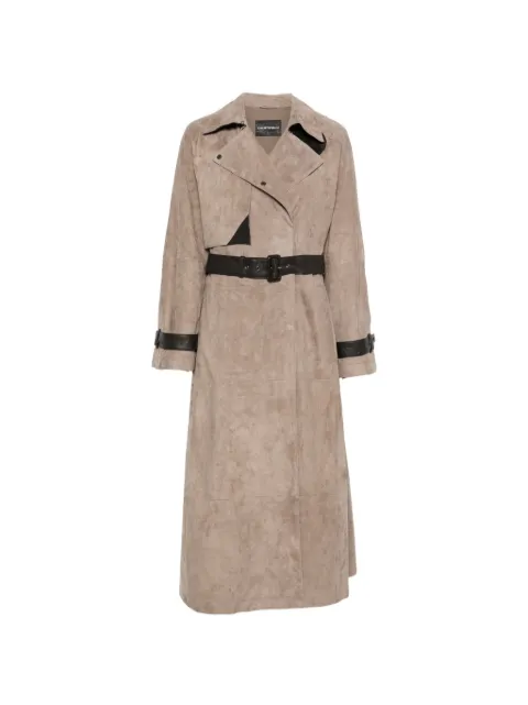 Emporio Armani goat suede trench coat signature capsule Neutrals EW003385AF28975