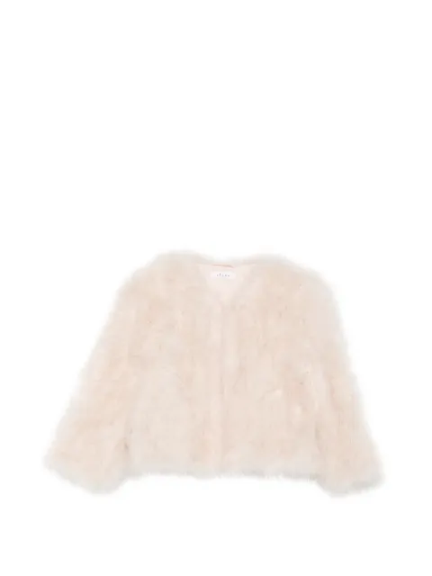 Liska feather-trim jacket Neutrals NE26172047XXXXX