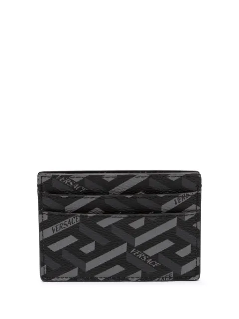 Versace Pre-Owned 2010-2026 La Greca Coated Canvas card holder Black S18LWQTIAQ2LTY7J