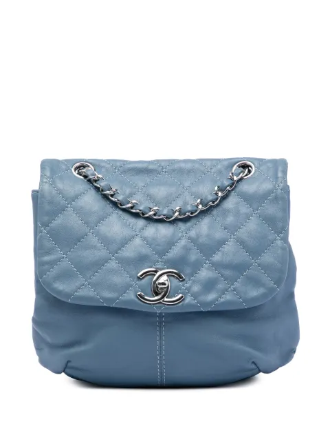 CHANEL Pre-Owned 2012-2013 Mini Quilted Lambskin Trianon Messenger Flap crossbody bag Blue QH9P37NXUVJ54N8K