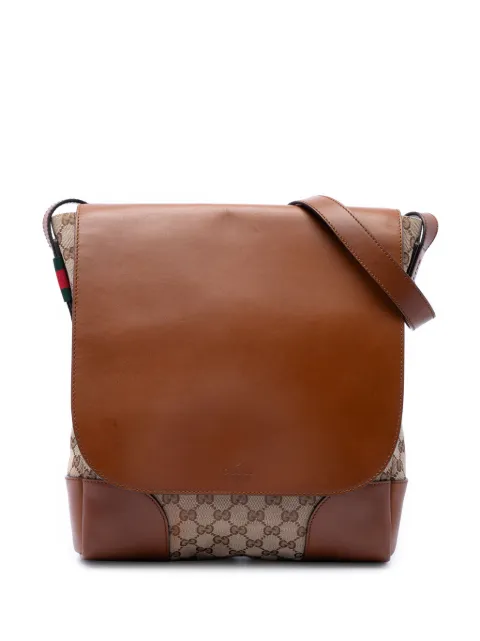 Gucci Pre-Owned 2016-2026 GG Canvas and Calfskin crossbody bag Neutrals Q432ZWR9F3U1D65J