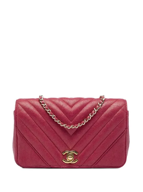 CHANEL Pre-Owned 2019 Small Chevron Iridescent Caviar Statement Flap shoulder bag Pink MO9G42HGEPMDR6DH