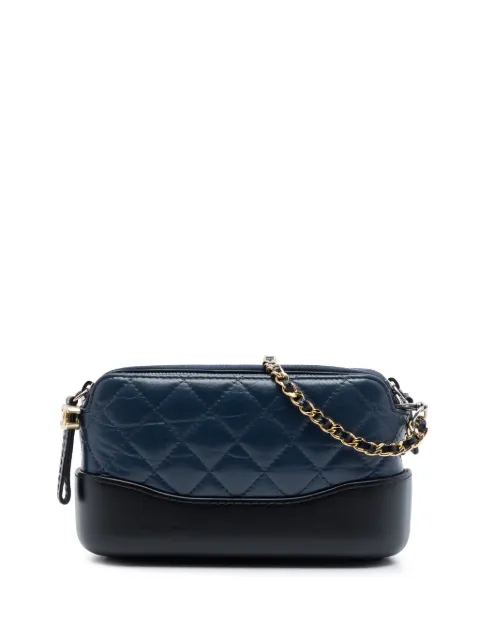 CHANEL Pre-Owned 2018 Bicolor Aged Calfskin Gabrielle Double Zip Clutch with Chain crossbody bag Blue KWYOAJUERWZVPNBQ