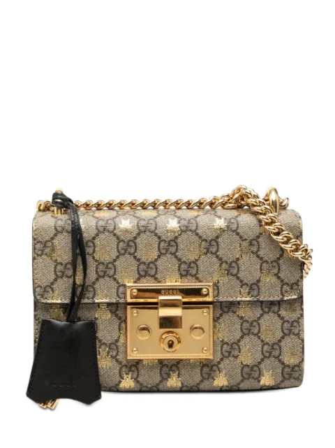 Gucci Pre-Owned 2000-2015 Small GG Supreme Bee Padlock crossbody bag Neutrals VF8S07M87OP233IB