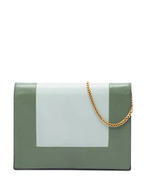 Celine Pre-Owned 2017 Bicolor Leather Frame Wallet on Chain crossbody bag Green IUZNKREIQ10K4ZR6