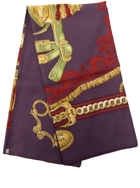 Hermès Pre-Owned 2000-2026 Bride de Cour Silk Scarf 90 scarves Purple N3JNIY408ZGA7UVL
