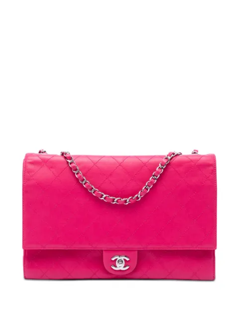 CHANEL Pre-Owned 2014 Jumbo Quilted Lambskin 3 Accordion Double Flap shoulder bag Pink ERH3JQ64UN3MG9CU