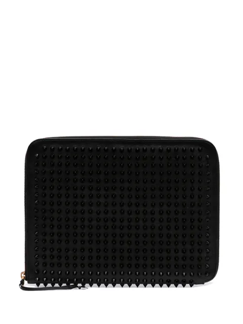 Christian Louboutin Pre-Owned 2010-2026 Calfskin Spike Ipad Case clutch bag Black BQS102XA7MTYK8KC