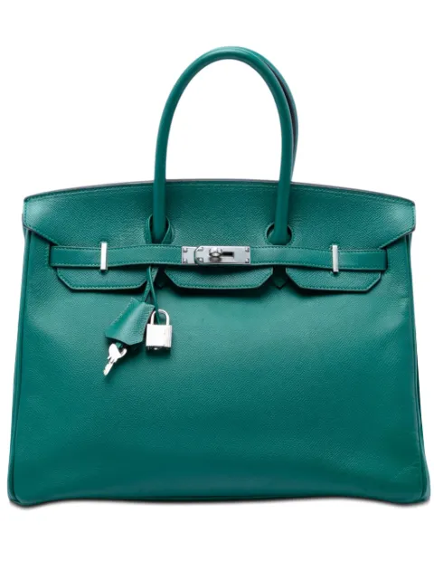 Hermès Pre-Owned 2014 Epsom Birkin Retourne 35 handbag Green A93R61WEGY5B4U61