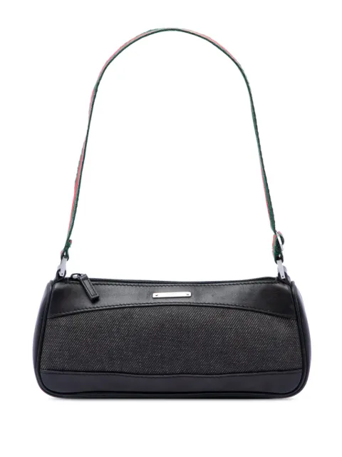 Gucci Pre-Owned 2000-2015 Denim Web shoulder bag Black ZZE6KRCKSJG0BSGN