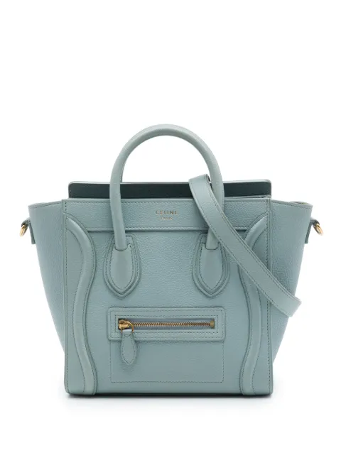 Celine Pre-Owned 2017 Nano Leather Luggage Tote satchel Blue YDIJZOQXDPLXSXTD