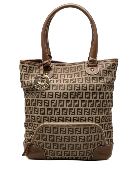Fendi Pre-Owned 2000-2010 Zucchino Canvas Chef Front Pocket Shopping tote bag Neutrals 6PG75JFV5TPWCZH0