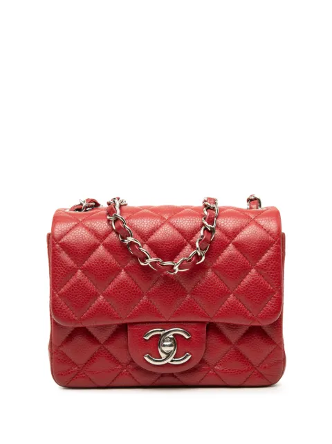 CHANEL Pre-Owned 2012 Mini Square Classic Caviar Single Flap crossbody bag Red 1CO0SZADEV0HQ291