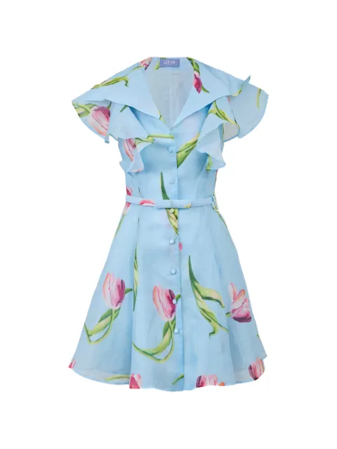 Leo Lin Isla floral-print mini dress Blue LLPF260273