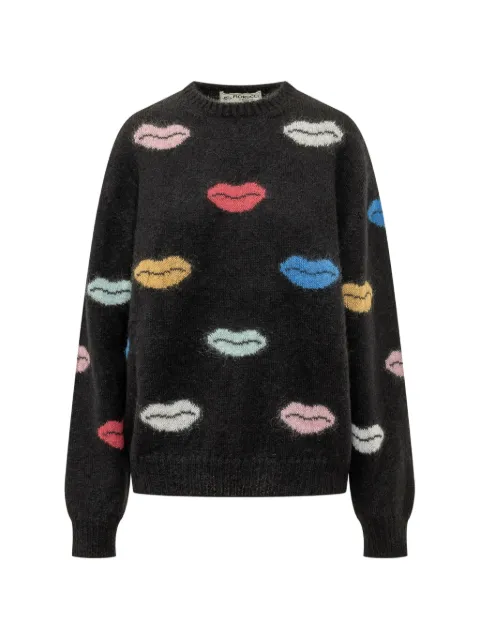Fiorucci lips-intarsia mohair-blend sweater Black W26PFKSW040KN03MU01
